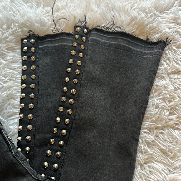Veronica Beard Carolyn Black Studded Festival Rock Denim jeans women size 24 - Picture 4 of 8